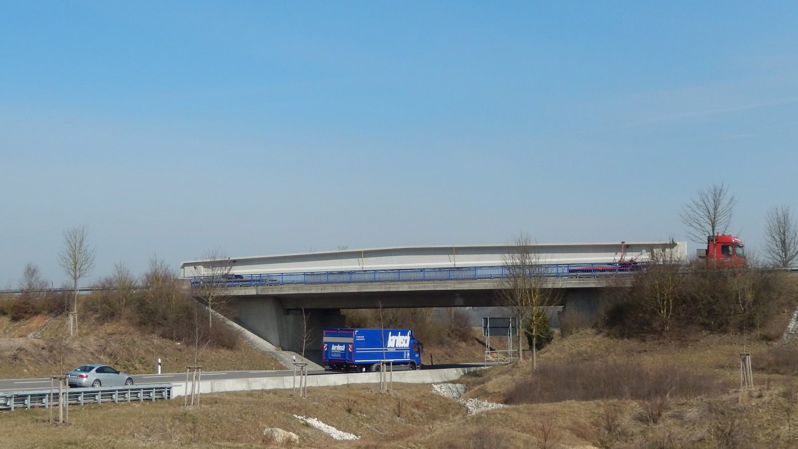 Deutz Fahr-Land Schwertransport Stahlträger