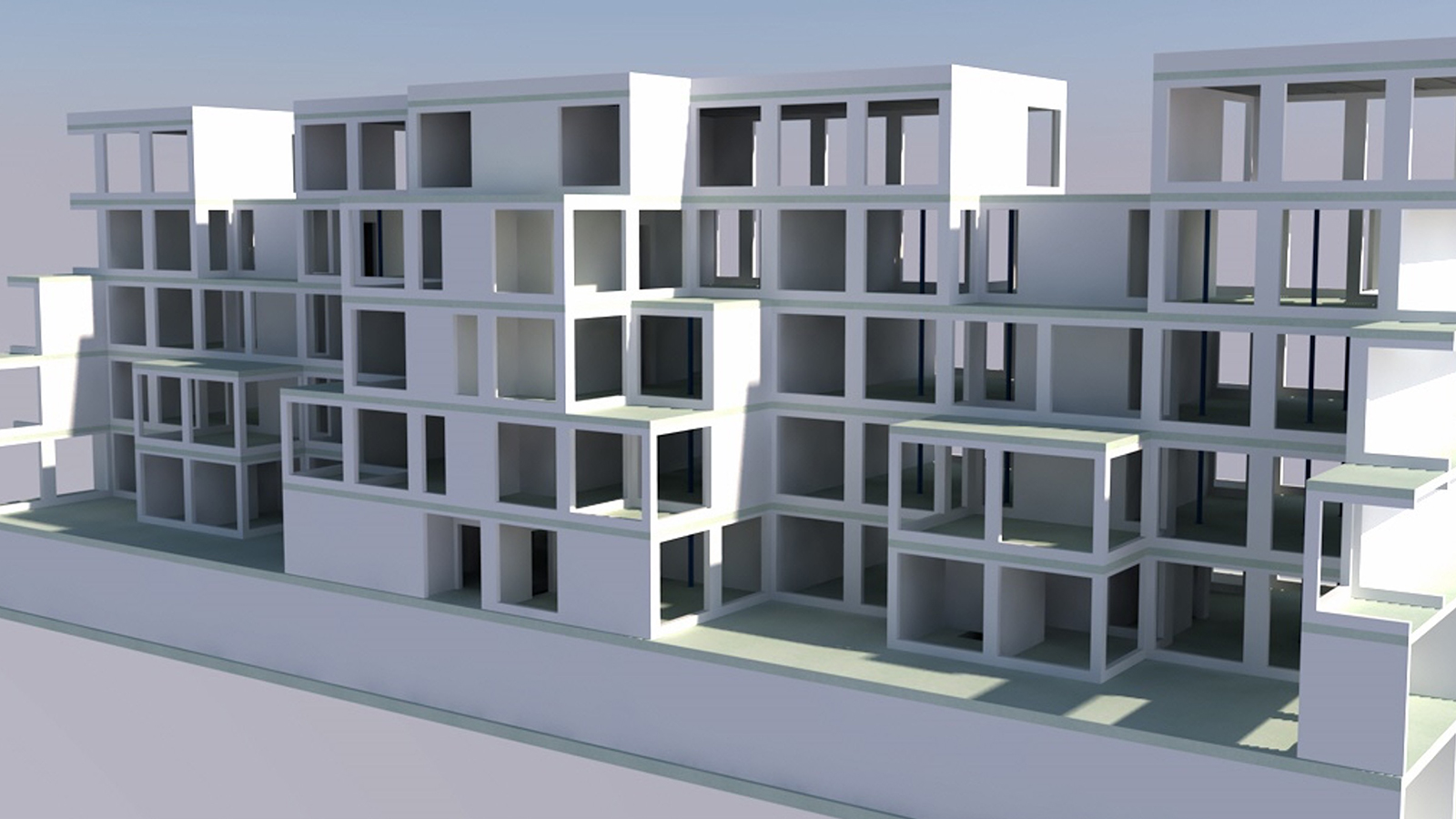 Rendering DV 4 Projekt Wohngebäude mit Tiefgarage